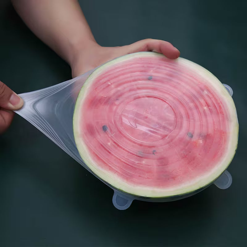 6pcs Silicone Stretch Lids Reusable Food Storage Bowl Covers