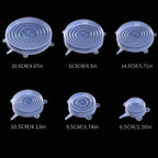 6pcs Silicone Stretch Lids Reusable Food Storage Bowl Covers