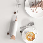 Electric Milk Frother Handheld Foam Maker for Coffee Cappuccino and Egg Whisking No Battery Kitchen Drink Frother
