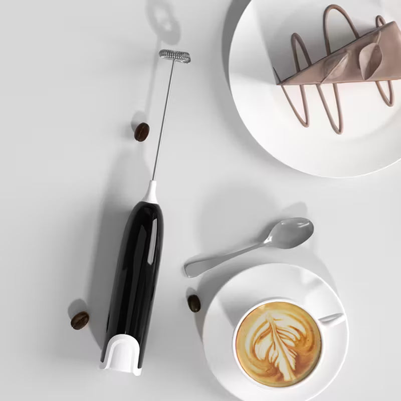 Electric Milk Frother – No Battery Needed Foam Maker for Coffee, Cappuccino & Egg Whisking – Handheld Drink Frother for Perfect Frothy Beverages