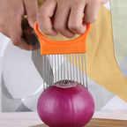 Stainless Steel Onion Holder Fork Vegetable Slicer Cutting Tool