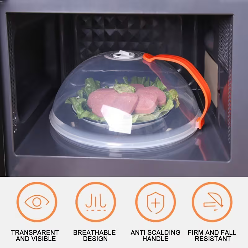 1pc Clear Microwave Splatter Cover Reusable Airtight Food Lid