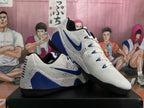 Nike White and Blue Basketball Sneakers