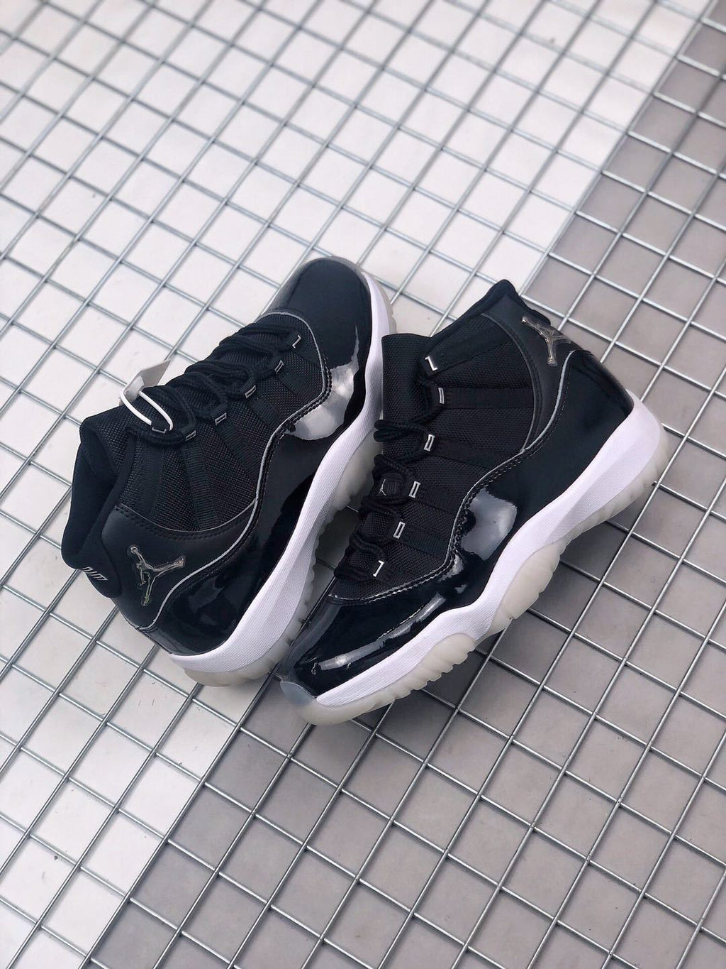Jordan Air Jordan 11 Silver Eyelets Black White Sneakers