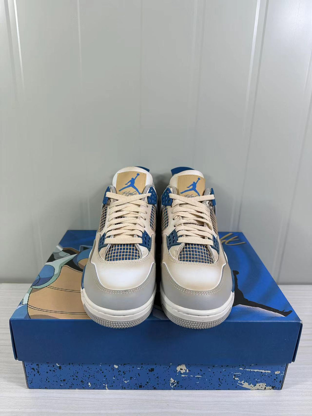 Jordan Air Jordan 4 Retro White Blue Sneakers 308497-105