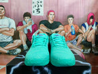 Nike Basketball Sneakers Green Purple Statue of Liberty Style