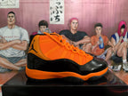 Jordan Black and Orange High-Top Basketball Sneakers