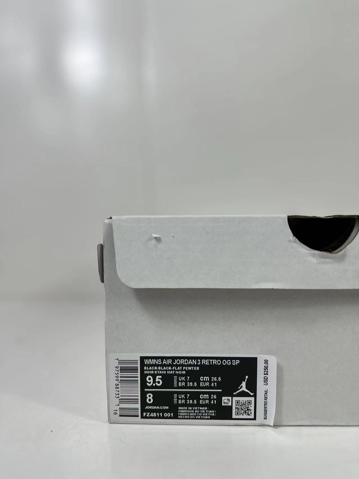 A Ma Maniere x Jordan Air Jordan 3 Sneakers Black FZ8411-001