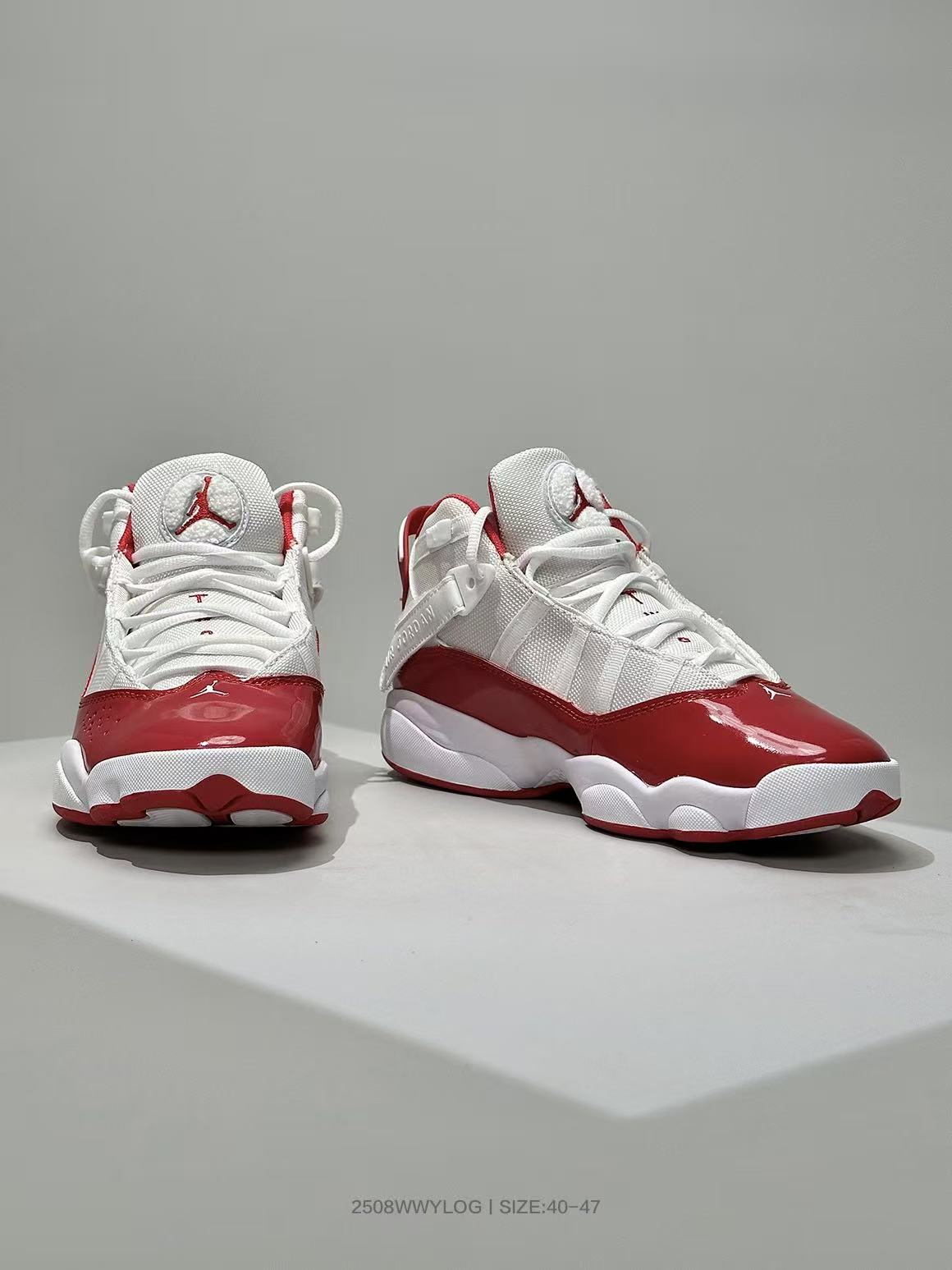 Jordan 6-3 White/Red High-Top Sneakers