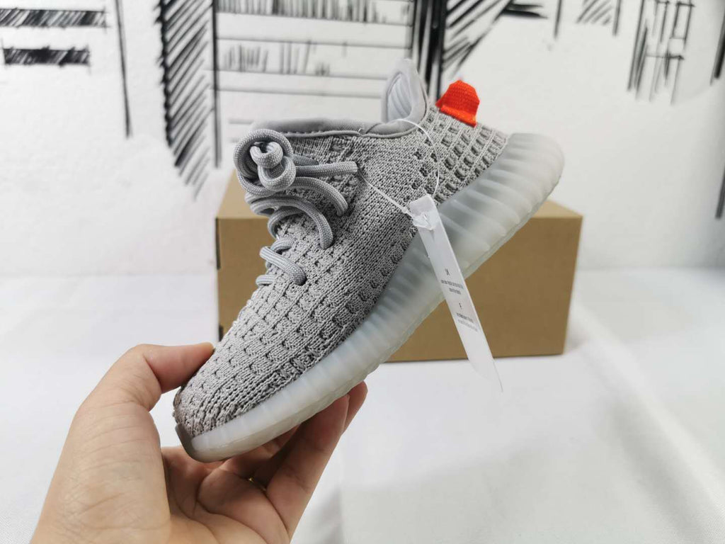 Yeezy 350 V2 Kids Sneakers Gray Pink Tail Light