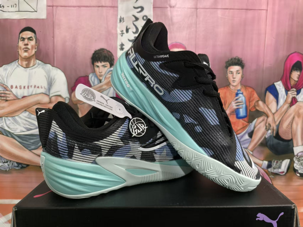 Puma Black Blue Basketball Sneakers