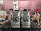 Jordan 4 Sneakers White and Dark Blue