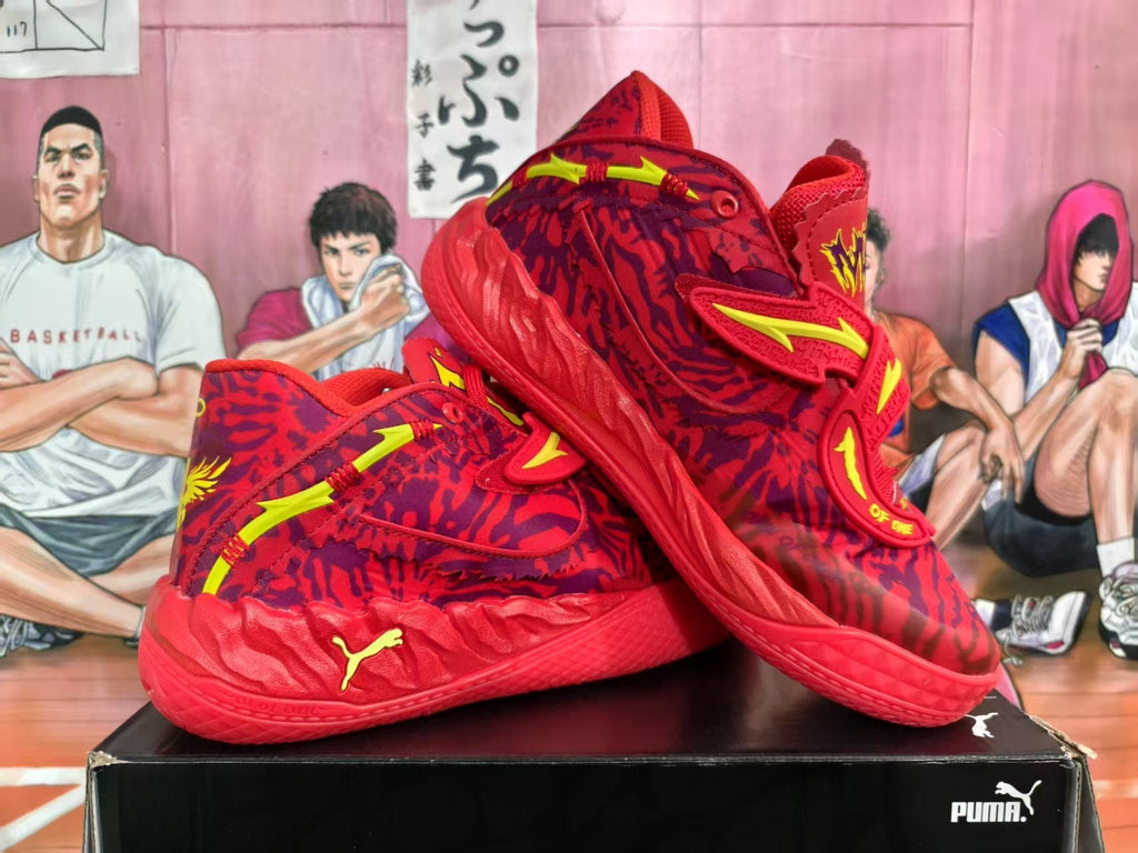 PUMA Red and Purple Basketball Sneakers