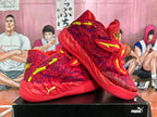 PUMA Red and Purple Basketball Sneakers