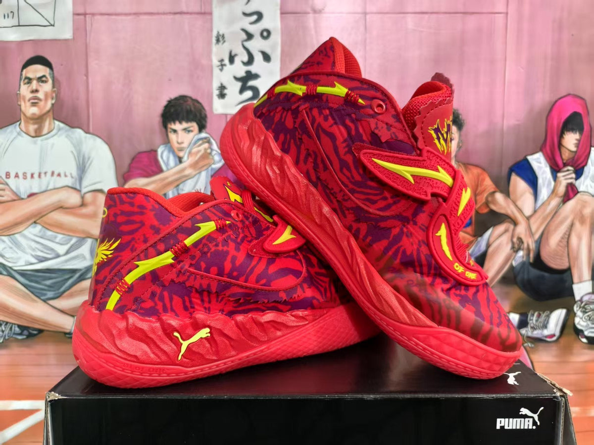 PUMA Red and Purple Basketball Sneakers