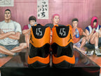 Jordan Black and Orange High-Top Basketball Sneakers
