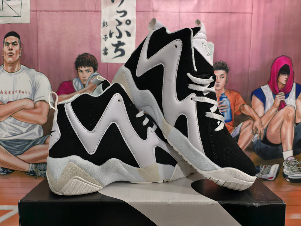 Reebok Black White Gray High-Top Basketball Sneakers