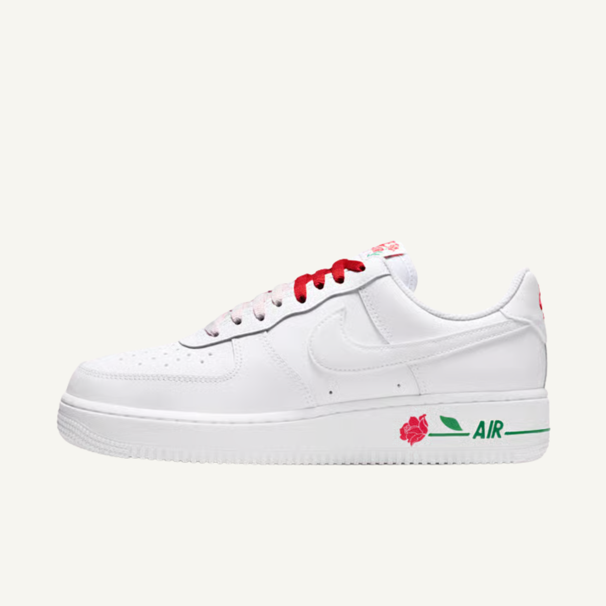 Nike Women's White Air Force 1 'Roses' Sneakers, IF0498 100