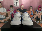 Nike White and Blue Basketball Sneakers