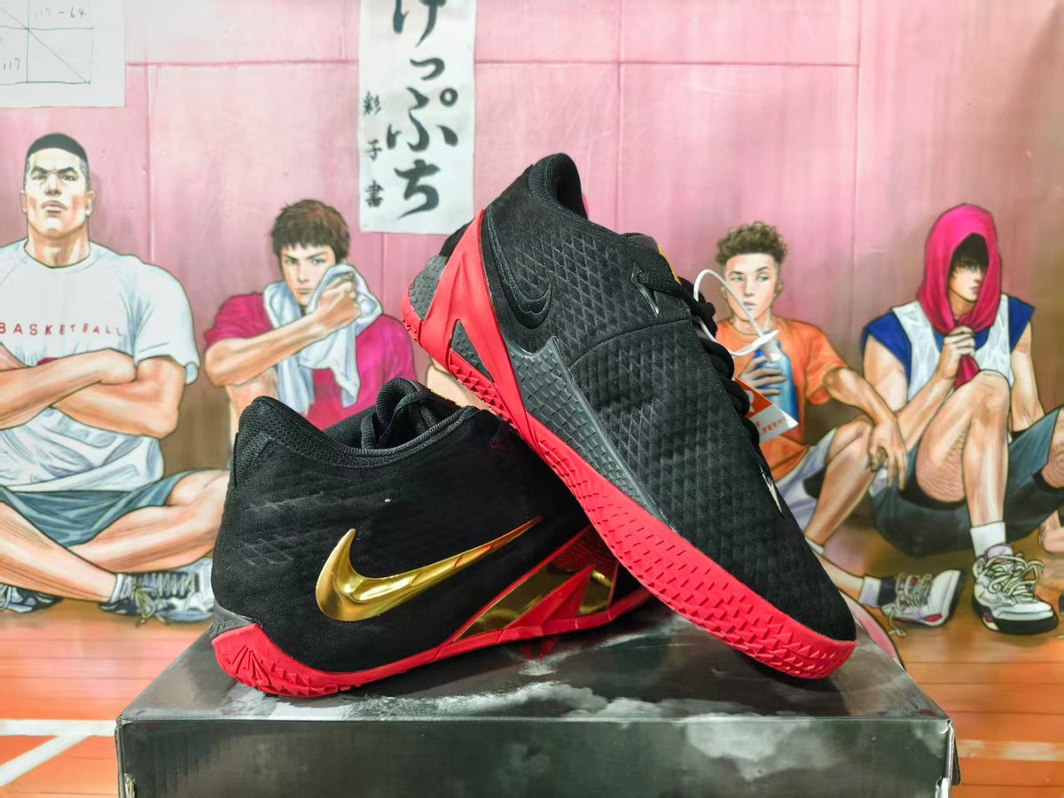 Nike Black Red Gold Basketball Sneakers
