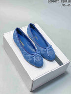 Chanel 26P Blue Quilted Denim Ballet Flats 2607GYD1828A18