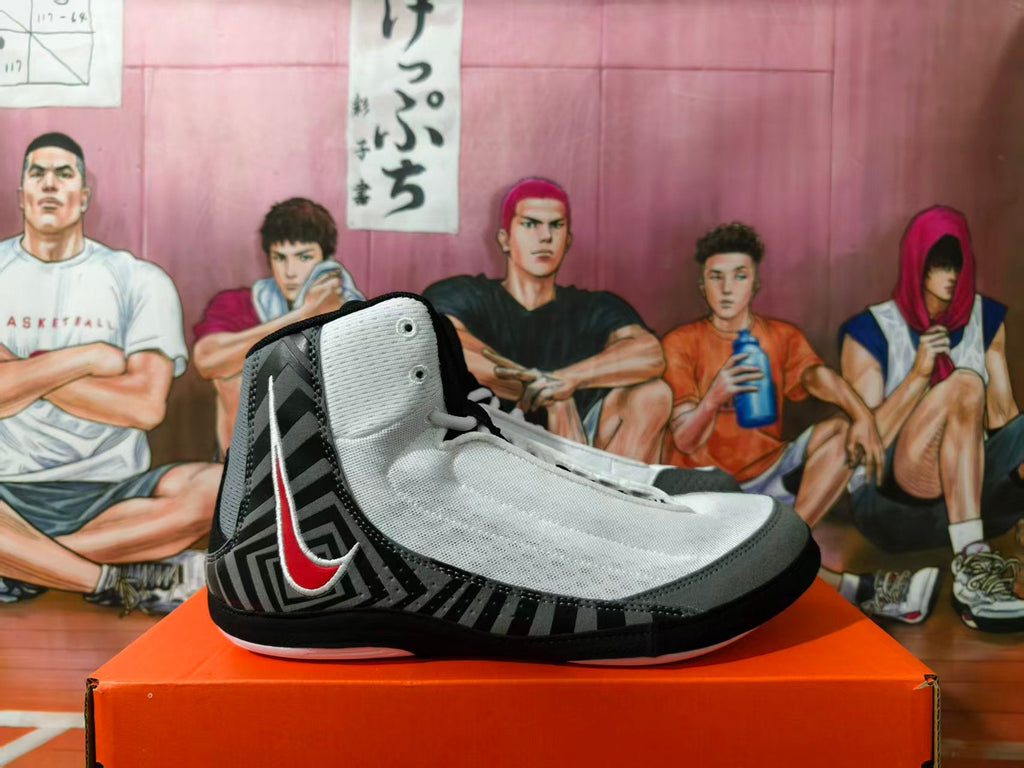 Nike Wrestling Shoes Gray Black Red
