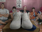 ASICS White and Red Basketball Sneakers