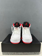 Jordan Air Jordan 5 Fire Red Black Tongue Sneakers White Red