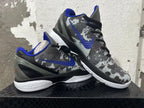 Nike Kobe 6 Protro Basketball Shoes, Gray Camo and Blue