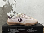 Converse Trainer-Style Sneakers in Cream and Plum
