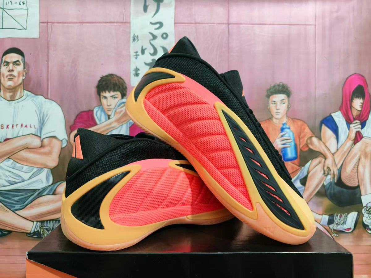 Adidas Basketball Shoes in Black, Coral and Gold