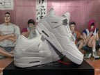 Jordan 4 White Silver High-Top Sneakers