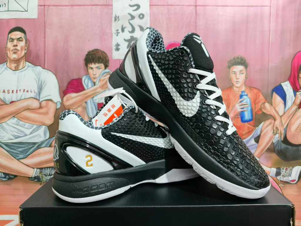 Nike Kobe 6 Basketball Shoes Black and White
