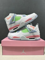 Air Jordan 4 Retro White Pink Green Sneakers IB7068-100