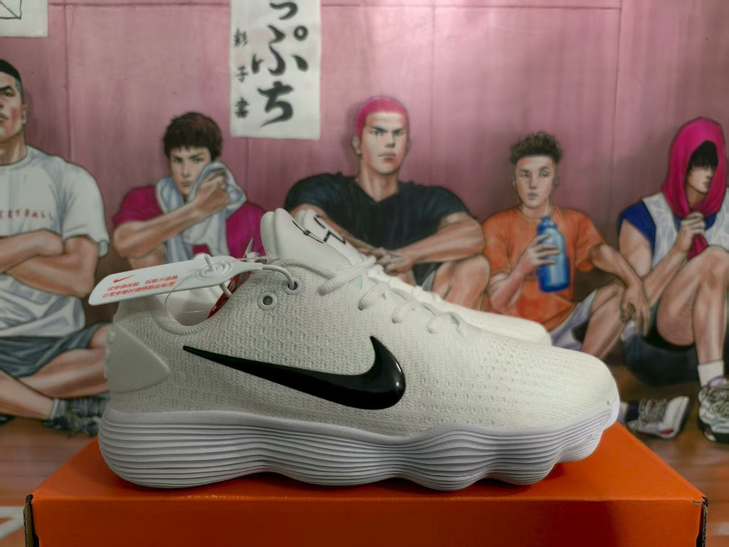 Nike White Knit-Style Sneakers with Black Swoosh