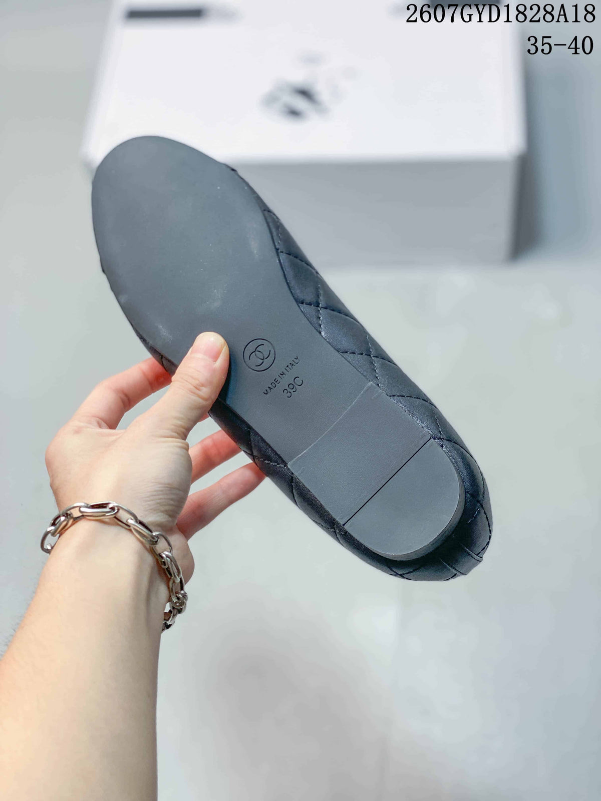 Chanel Quilted Ballet Flats Black 2607GYD1828A18
