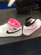 Jordan 1 Valentine's Day Mid Sneakers White Pink Black