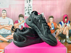 Black Basketball Sneakers with Patterned Trim