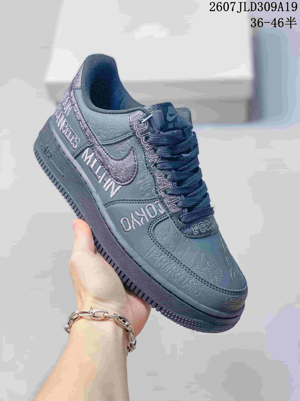 Nike Air Force 1 Low Dark Gray Graphic Sneakers 2607JLD309A19