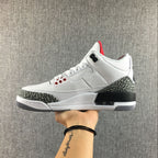 Jordan 3 White Cement Sneakers in White and Grey