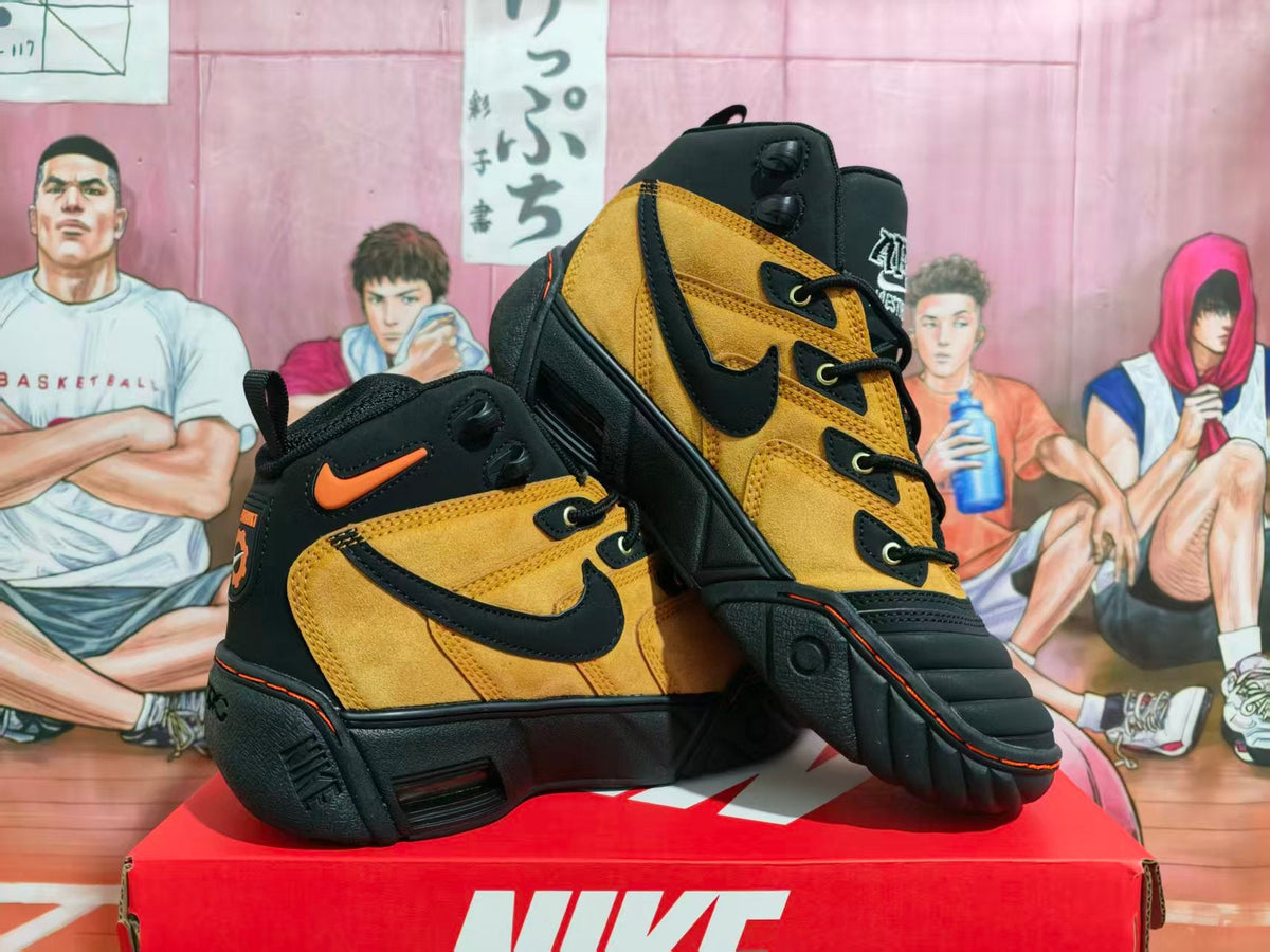 Nike Black and Yellow High-Top Basketball Sneakers