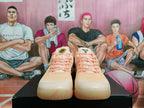 Nike Peach Pink Basketball Sneakers with Black Swoosh