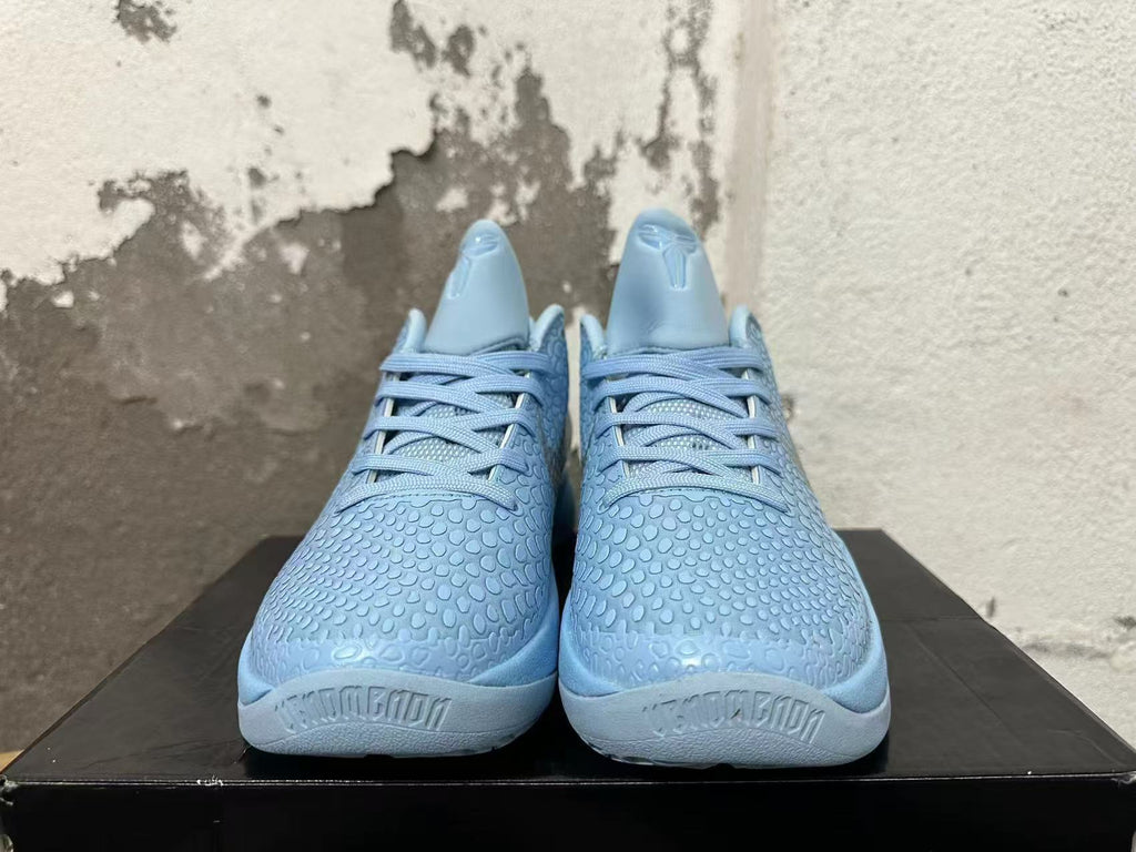 Nike Kobe 6 Protro Basketball Shoes, Light Blue and Silver