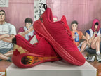 Red Basketball Sneakers with Translucent Accent Sole