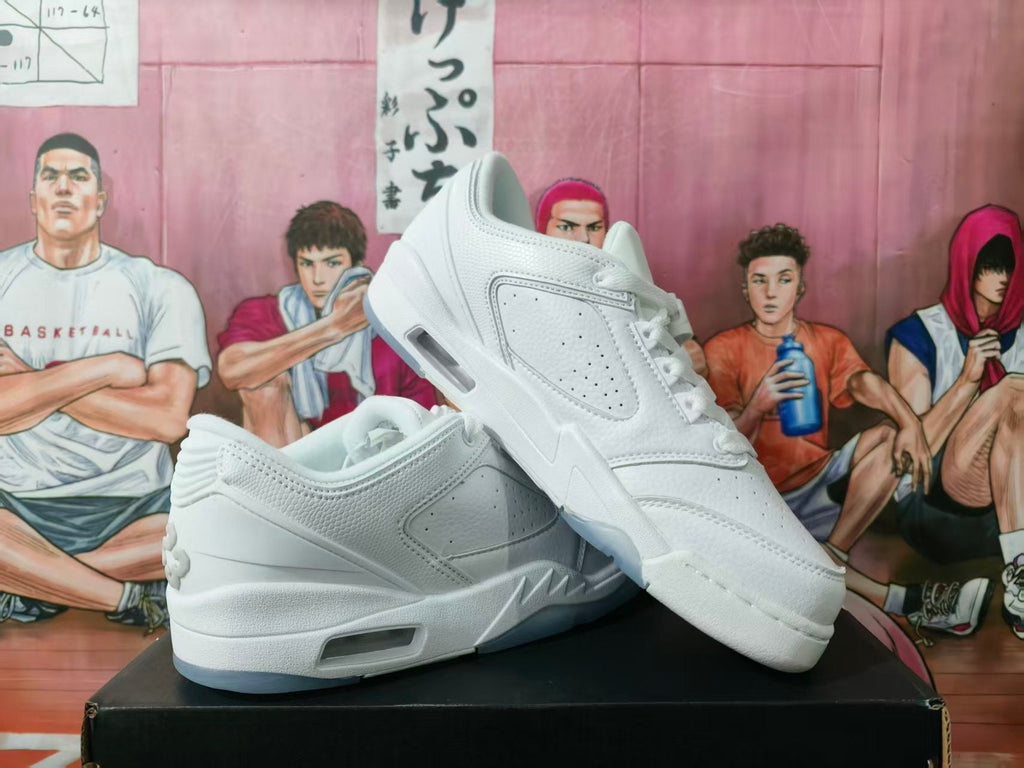 White Low-Top Sneakers with Perforated Panels