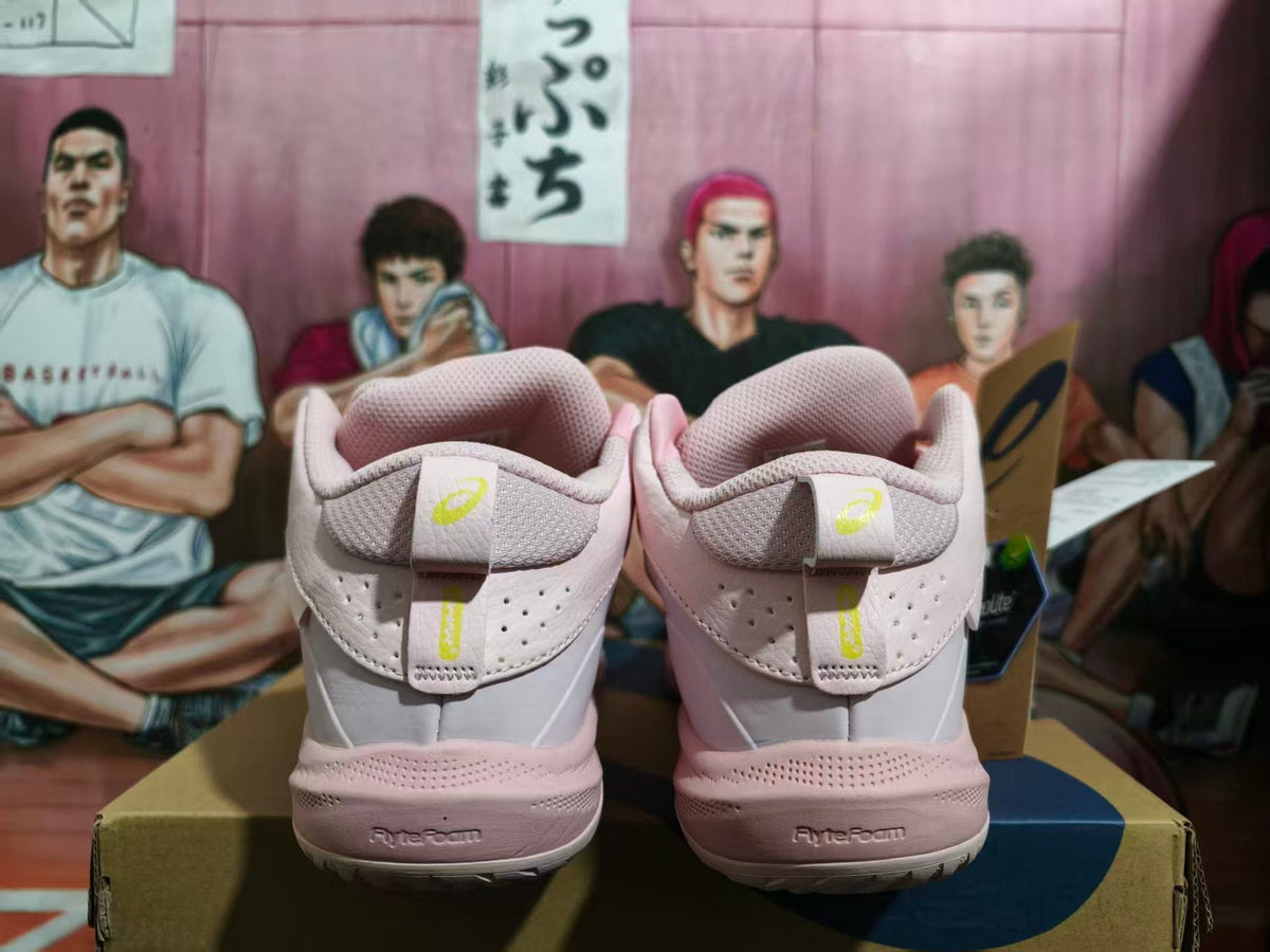 ASICS Basketball Shoes in Pink and White