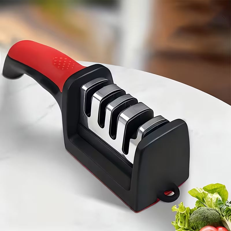 4-Stage Professional Knife Sharpener with Non-Slip Handle