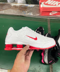 Nike Shox White and Red Sneakers