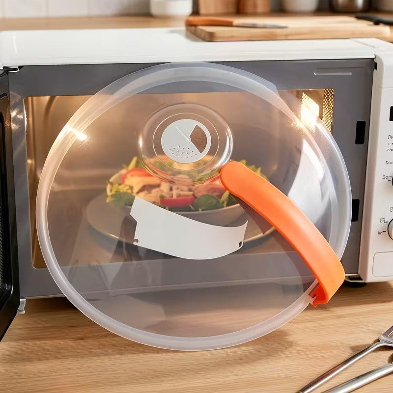 1pc Clear Microwave Splatter Cover Reusable Airtight Food Lid