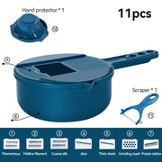 12-in-1 Vegetable Chopper & Grater – Manual Slicer, Shredder & Julienne Cutter for Carrot, Potato, Radish & More – Multifunctional Kitchen Vegetable Cutter Tool